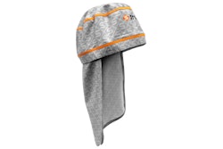 The machine-washable helmet liner with attached nape cover and cooling towel feature chemical-free cooling technology with UPF-50 sun protection.
