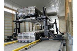 The stacking system requires just one person to operate without the need for special rigging, slings or climbing onto the trailers.