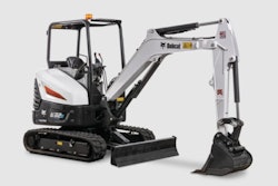 Powered by a 44.5 kWh lithium-ion battery, the electric excavator offers four hours of continuous operation or eight hours of intermittent use.