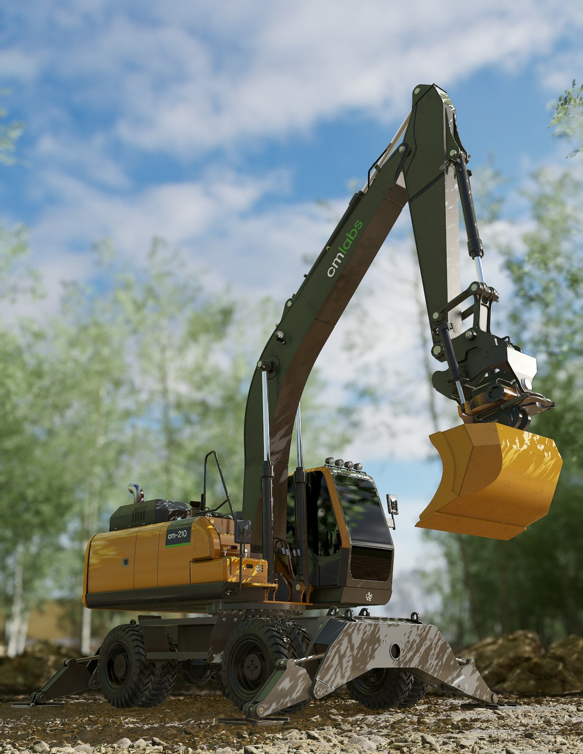 CM Labs Wheeled Excavator, Walkaround Inspection and Instructor