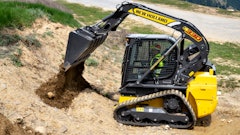 Equipped with a 66-in. working width and a 67-hp engine, the C330 vertical lift compact track loader features heavy load-carrying capacity to handle the transportation of substantial materials such as rocks, stone and timber.