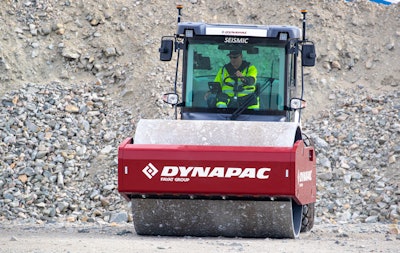 Seismic technology automatically determines the optimal frequency of the material being compacted, resulting in fewer passes.