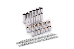 Sizes are laser etched for identification and a knurled ring provides grip when removing the sockets from ratchets and attachments.