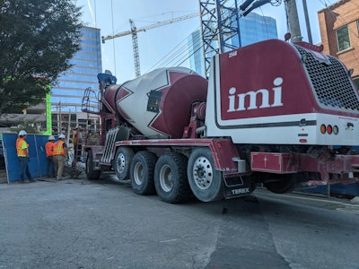 CiDRA SMARThatch shown on a ready mix truck onsite at a project.