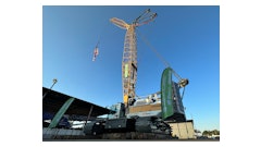 The crawler crane is capable of operating for eight hours unplugged or for extended periods when connected to a power source.