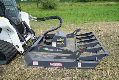 Featuring a combination of beveled blades and carbide teeth, the new Kwik Cut from Loftness is designed to slice through grass, weeds, brush and small trees up to 10 in. in diameter with the ability to grind stumps and brush to ground level.