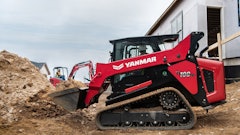 Yanmar's TL100VS' steel-embedded undercarriage offers maximum durability while its standard torsion axle suspension provides a smooth ride for operator comfort and material retention.