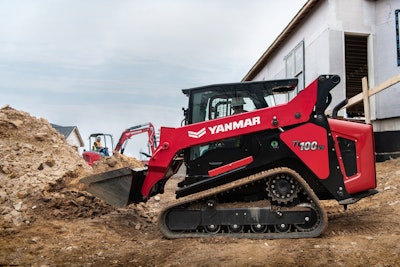 Yanmar's TL100VS' steel-embedded undercarriage offers maximum durability while its standard torsion axle suspension provides a smooth ride for operator comfort and material retention.
