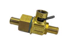 This 1/2-in. adapter can be used to shutoff gas and liquid flow, including engine oil.