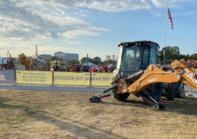 The Case center pivot backhoe loader.