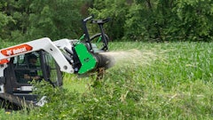 The Drum Mulcher DC Pro is engineered with a 50-in. cutting width to slice through trees and brush and mulch material up to 8 in. in diameter.