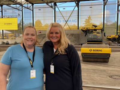 Lori Ditoro and Jessica Lombardo get ready for the BOMAG demos.