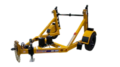 Built to withstand challenging conditions, Stellar Self-Loading Single-Reel Cable Trailers are equipped with a cordless drill pump feature capable of raising a 2,000-lb. reel from the ground to a loaded position in under 25 seconds.