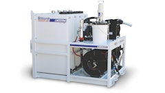 This poly lube skid from Stellar represents an option for mechanic trucks, service trucks and vans, offering a solution for lubrication services and preventive maintenance.