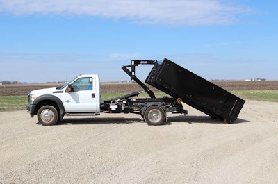 Designed for construction and landscape projects, the hooklift features a 16,000-lb. lifting capacity.