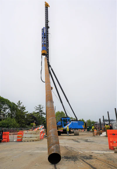 Key Manhattan Rig Junttan Piling Rig Key to Pile Installation On Navy Yard Project | For ...