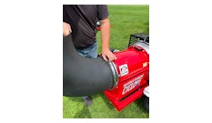 The system features a quick release latch for removal and secure attachment of the turbine nozzle.