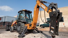 Backhoes can be used to do everything from laying pipe to digging trenches and can even break up concrete or asphalt with a hydraulic hammer attachment.