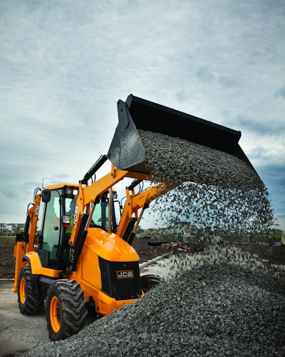 A backhoe loader is well-suited to travel between jobsites and can reach speeds more than 20 mph.