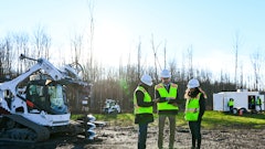Moog Construction engineers at a dig site test some automated capabilities and machine control on various compact construction vehicles.