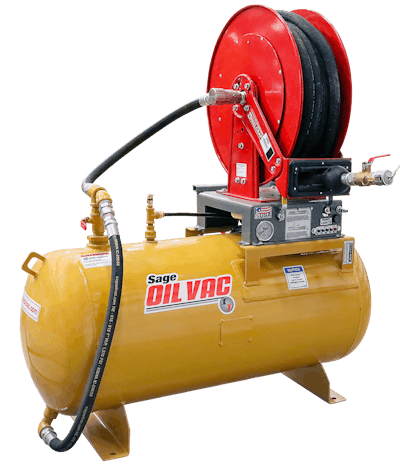 VacBuilt systems are for both mobile and shop applications. In the shop, these used oil tanks eliminate the need for centralized lube systems.