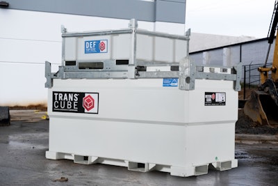 Some manufacturers offer DEF storage tanks that mount on top of transportable on-site tanks for a convenient, two-in-one solution.
