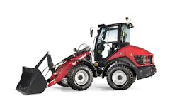 The 47.6-hp V7 compact wheel loader's compact design, intuitive controls and high travel speeds support performance for operators in landscaping, rental, municipalities, snow removal and other applications.