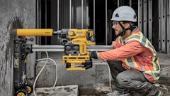 The system, made up of six concrete tools, uses the same DEWALT POWERSHIFT 554 WH battery and high-speed charger across all tools.