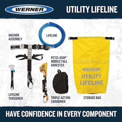 The new anchor strap fall arrest system was developed specifically for professionals who work on utility poles or similar structures.