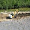 ZQuip Excavator digging at Moog Construction test site in West Seneca, N.Y.