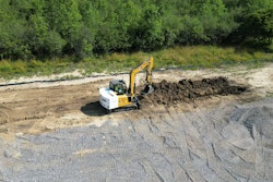 ZQuip Excavator digging at Moog Construction test site in West Seneca, N.Y.