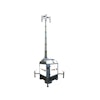 The portable light tower is powered by a Kubota Z482 two-cylinder diesel engine and equipped with four 320-watt LED lights.