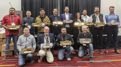 The Golden Trowel awards were presented January 24 during World of Concrete 2024. The Golden Trowel is a 24-karat gold-plated Marshalltown trowel mounted on a polished granite and walnut base and is an award given by the Face Company each year to concrete contractors who produce the flattest and most level floors in the world.