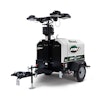 The light tower is equipped with a Vanguard lithium-ion battery, allowing for all-night operation without noise pollution.