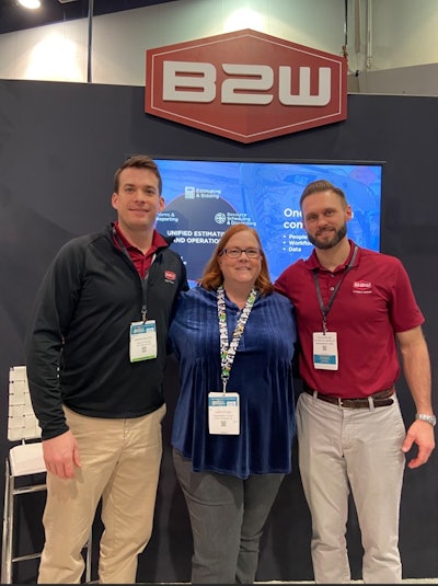 The B2W team discussed how the software helps contractors win more bids at better margins and helps them after they win work,