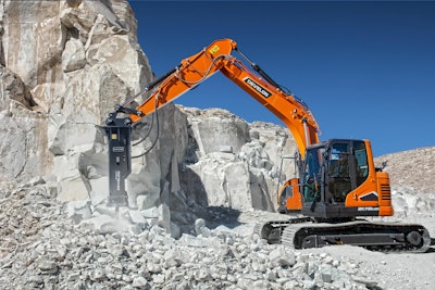 The HB06H and HB15FH are compatible with DX62R-7 and DX63-7 mini excavators, DX140LC-7 and DX140LCR-7 crawler excavators and the DX140W-7 wheel excavator.