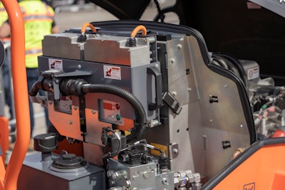 HAMM's new electric tandem roller, seen here at the first ever PAVE/X.
