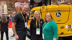 The team at the John Deere booth focused on earthmoving equipment.