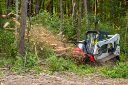 With a working width of 60 in., the disc mulcher is purpose-built for 75- to 132-hp skid steers and compact track loaders that operate with 30 to 50 gallons per minute (gpm) of auxiliary hydraulic flow.