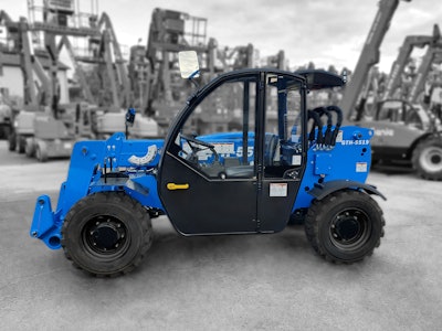 The individual who stands on a podium for the longest amount of time, between the start of the competition and its conclusion when the ARA Show ends, will win the telehandler.