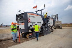 Trimble Roadworks for Mills and Cold Planers runs on an Android operating system and enables operators to control cutting depth of the mill or cold planer, according to project design.