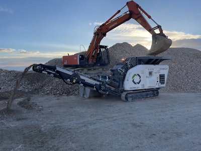 Powered by a 100-hp Doosan Tier 4 final engine, the impact crusher can be used for crushing and stockpiling in diverse recycling applications.