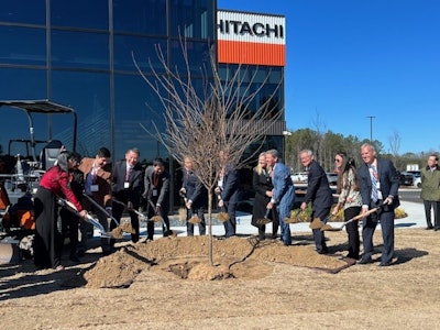 A tree planting ceremony