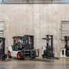 The new products include forklifts, industrial air compressors, turf renovation equipment and portable power equipment.