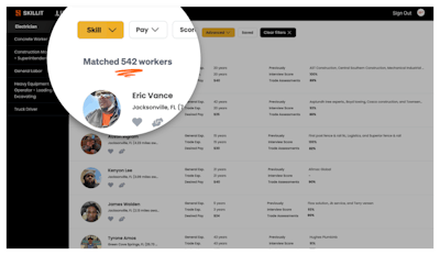 Skillit catalogs worker skills at such a granular level hiring managers can search by skills that may cut across multiple trades and job titles, expanding the available workforce.