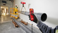 The battery-powered chain hoist provides the ability to lift one metric ton (2,204 lbs.) at 20-ft. lift height.