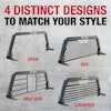 The new headache racks are available in four styles, including a Half Bar, Hex, Louvered and Open Frame.