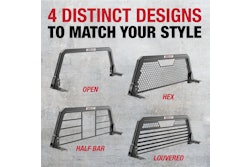 The new headache racks are available in four styles, including a Half Bar, Hex, Louvered and Open Frame.