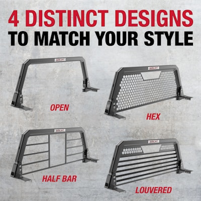 The new headache racks are available in four styles, including a Half Bar, Hex, Louvered and Open Frame.