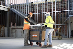 With its 8-in. rubberized wheels, the KNAACK Armored Transport can tackle common obstacles on the jobsite like loose gravel, rebar and electrical cords.